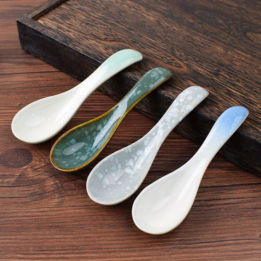 Japanese Tableware Kiln Rice Spoon Soup Spoon Porridge Spoon Household Creative Restaurant Spoons